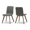 Baxton Studio Sugar Dark Grey Upholstered Walnut Finishing Dining Chair, PK2 123-6796